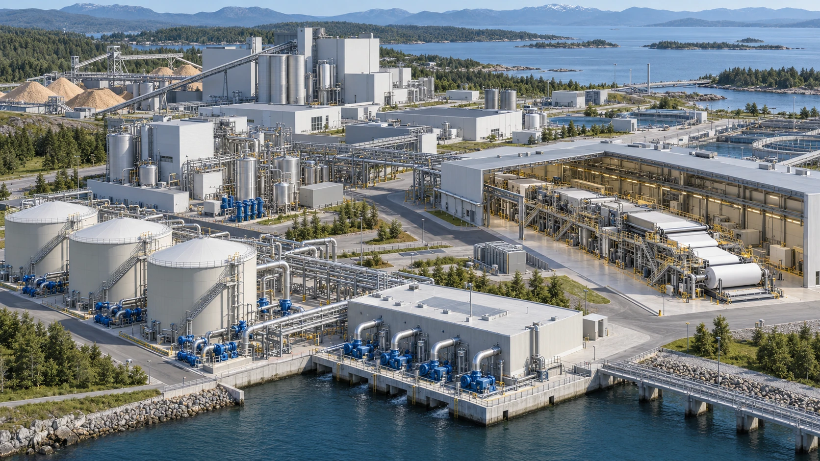 Conceptual pulp & paper plant scene